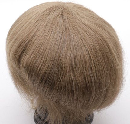 Stock Thin Skin Human Hair Toupee for Men b