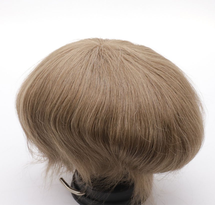 Stock Thin Skin Human Hair Toupee for Men f